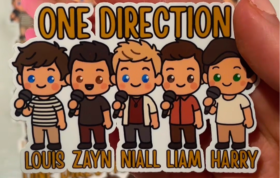 1D Cartoon Sticker | Louis, Zayn, Niall, Liam & Harry