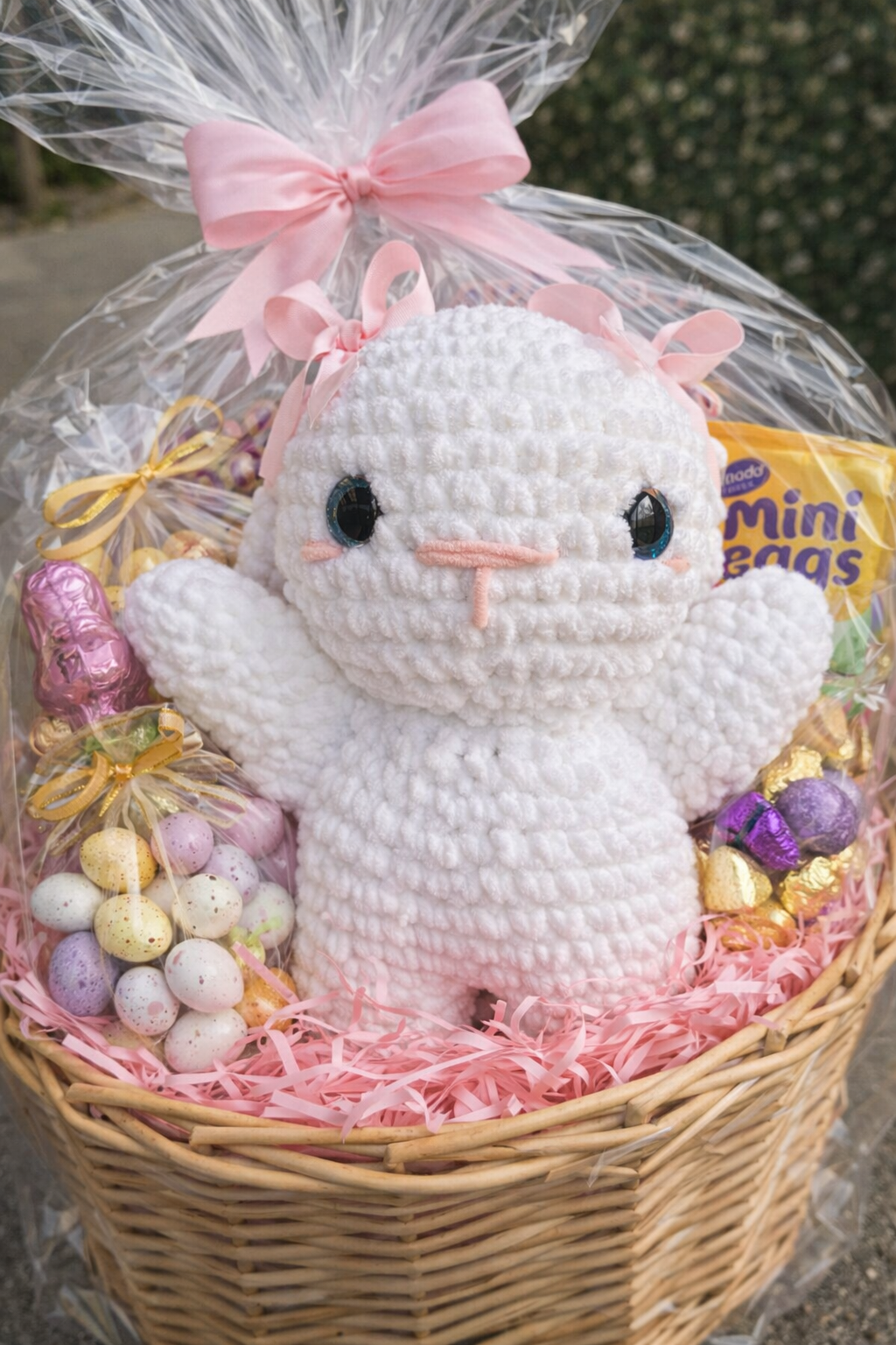 Jumbo Crochet Bow Bunny