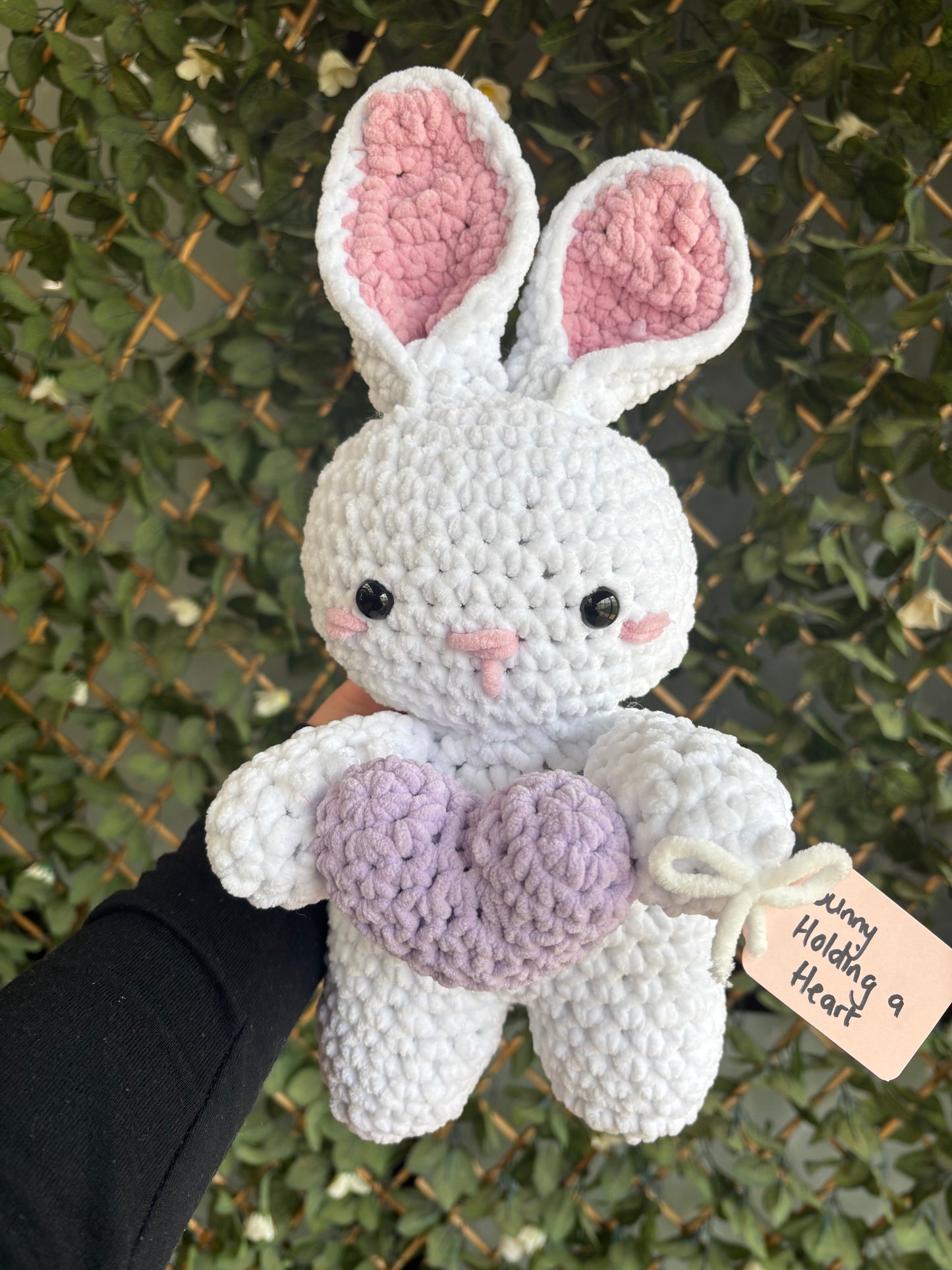 Handmade Bunny Holding Heart