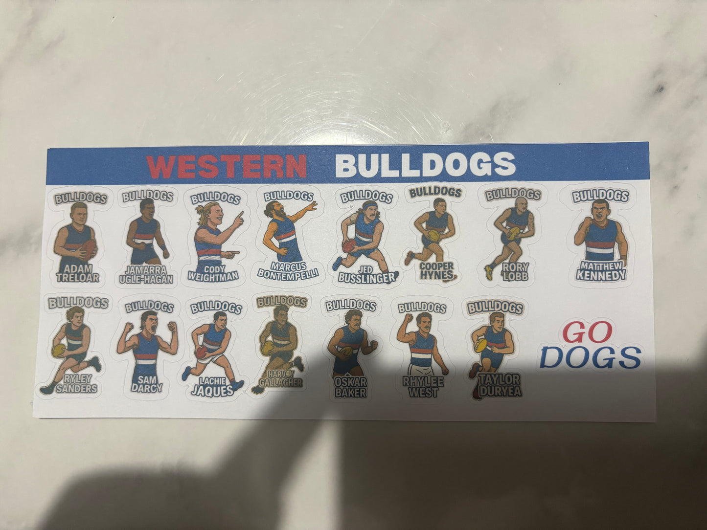 Western Bulldogs Sticker Sheets