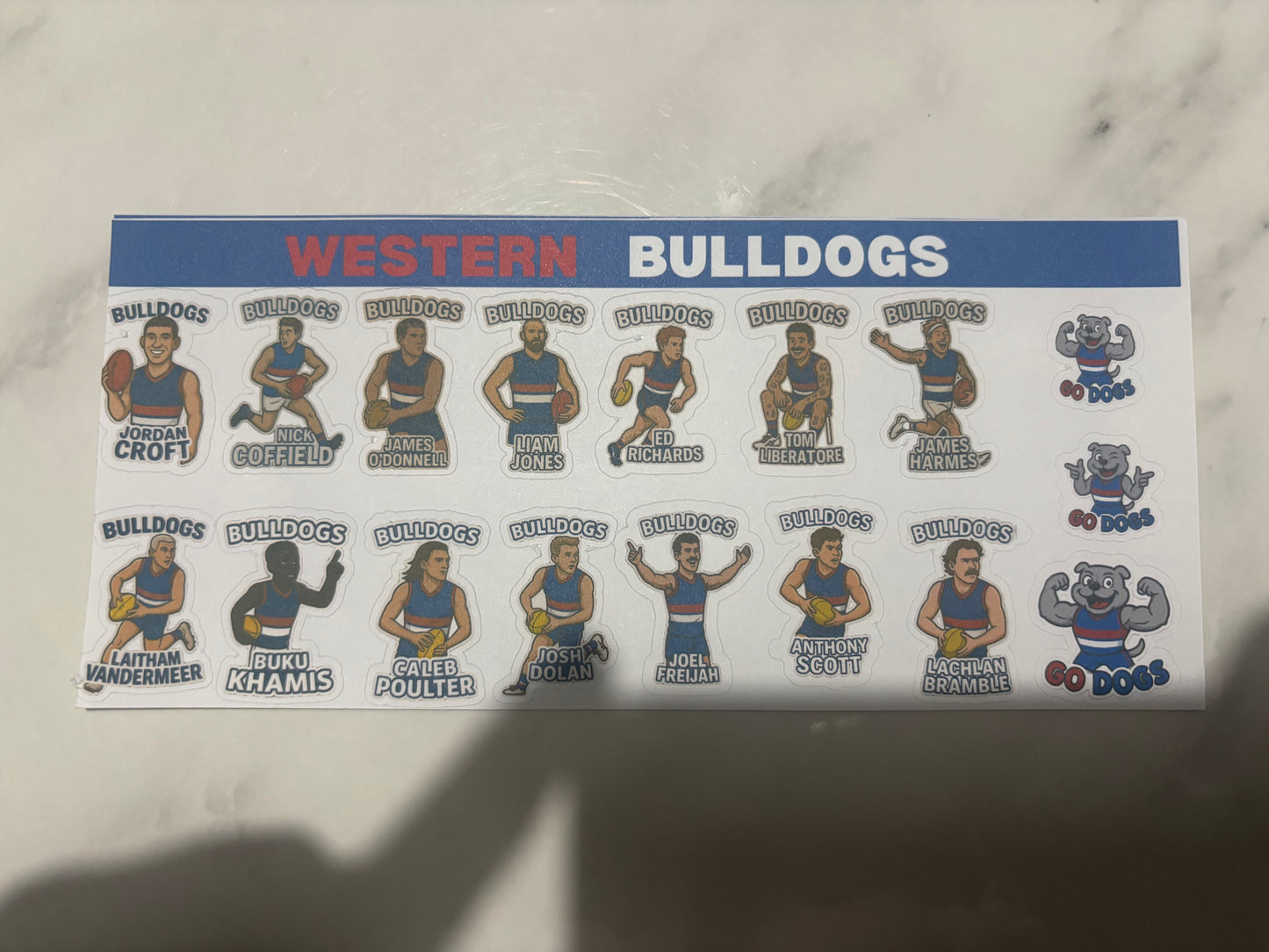 Western Bulldogs Sticker Sheets