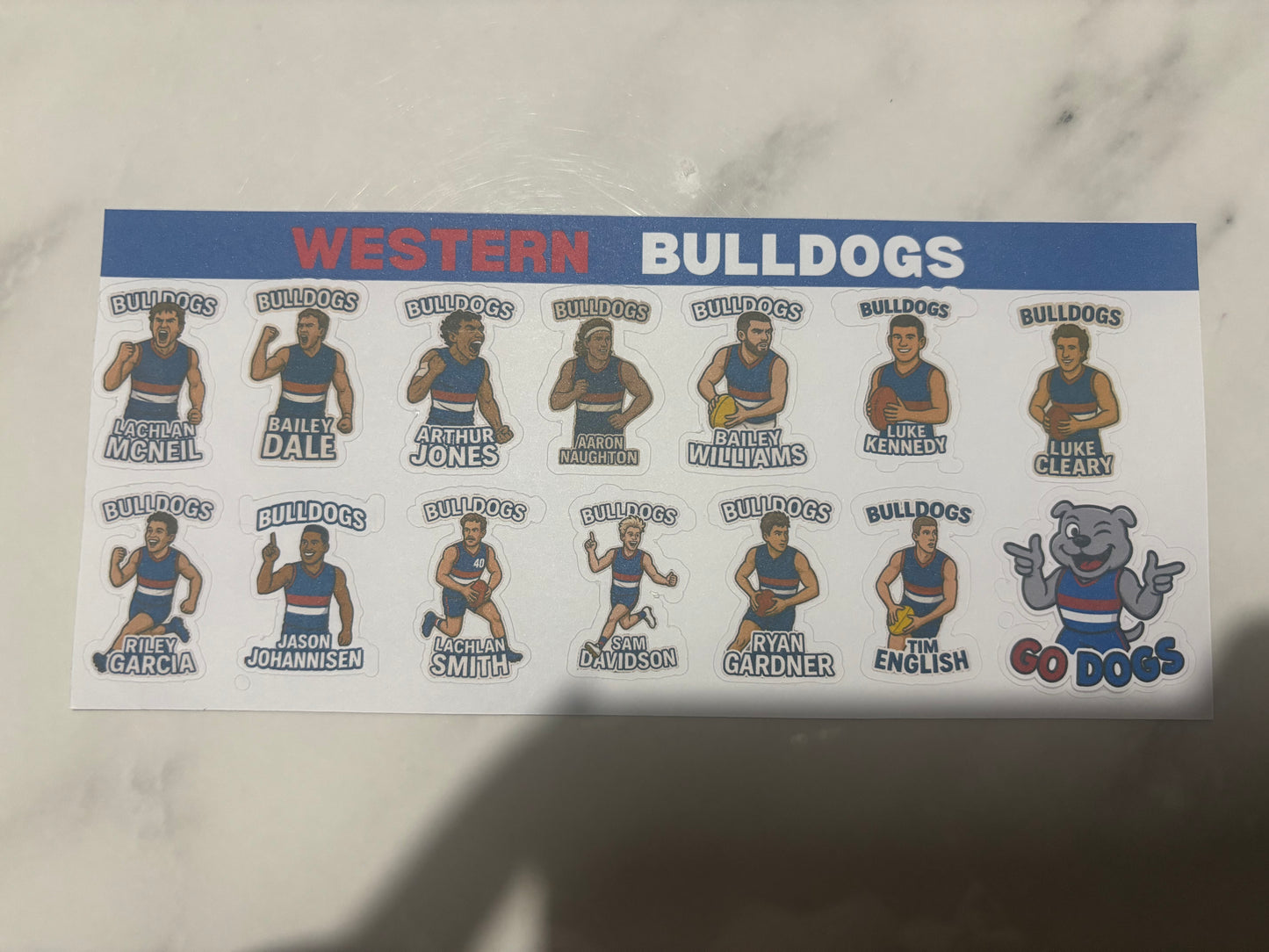 Western Bulldogs Sticker Sheets