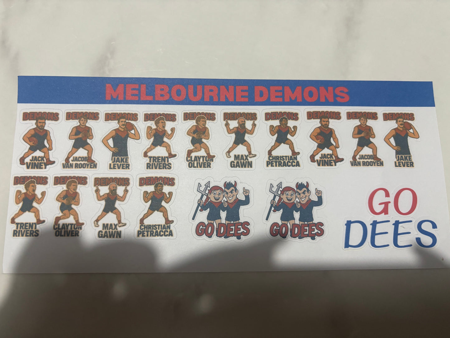 Melbourne Demons Sticker Sheet