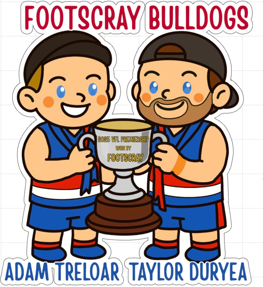 Adam Treloar and Taylor Duryea 2025 Footscray Bulldogs premiers