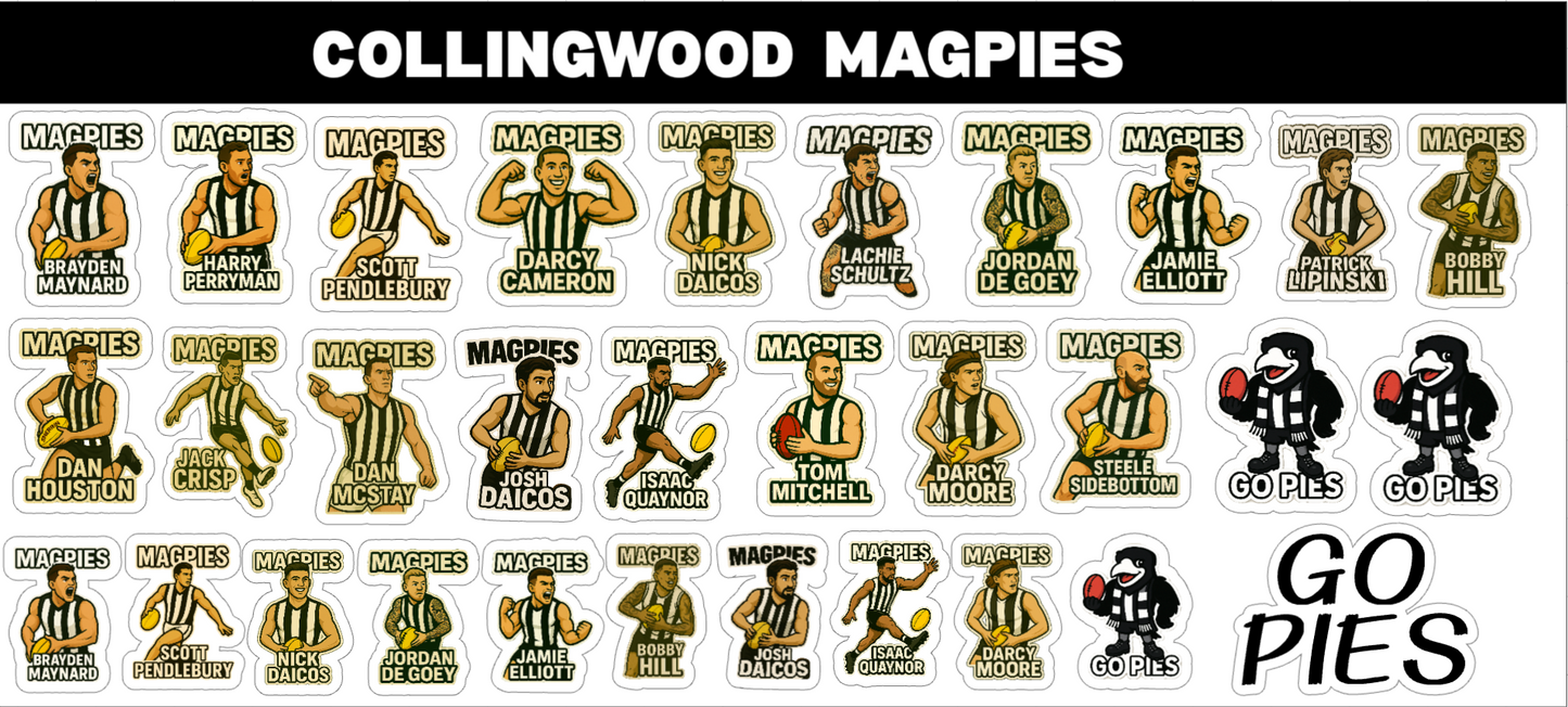 Collingwood Sticker Sheets