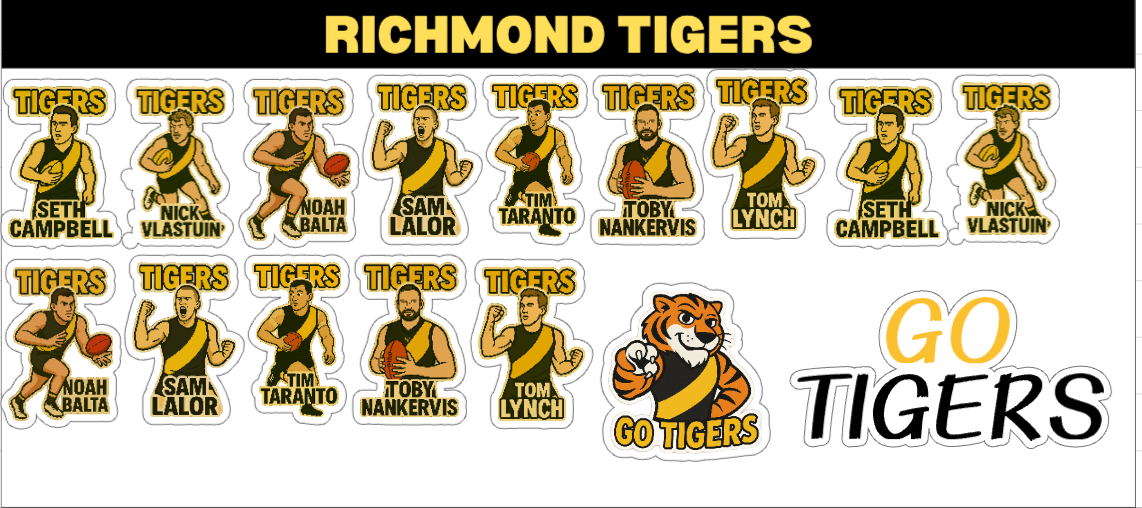 Richmond Tigers Sticker Sheet