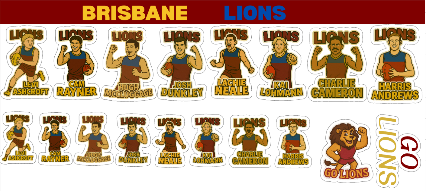 Brisbane Lions Sticker Sheet