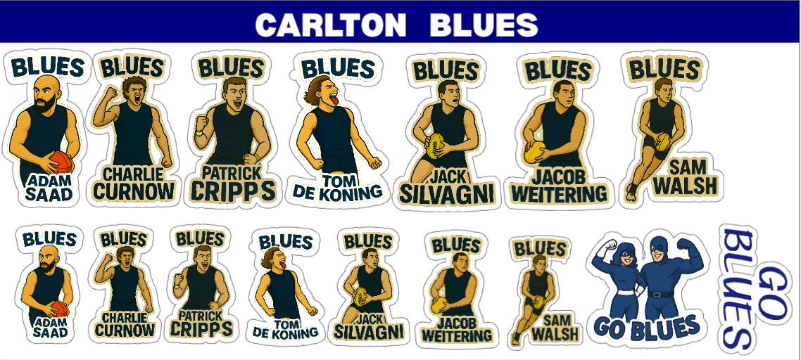 Carlton Blues Sticker Sheet