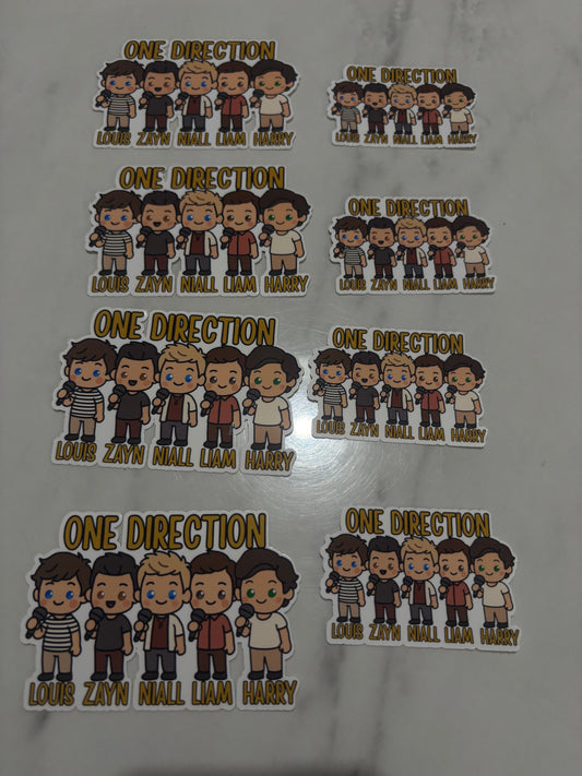 1D Cartoon Sticker | Louis, Zayn, Niall, Liam & Harry