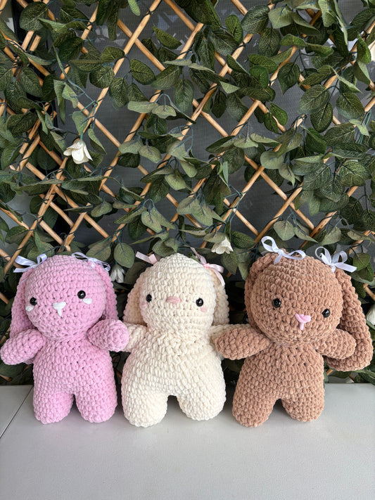 Handmade Crochet Bow Bunnies