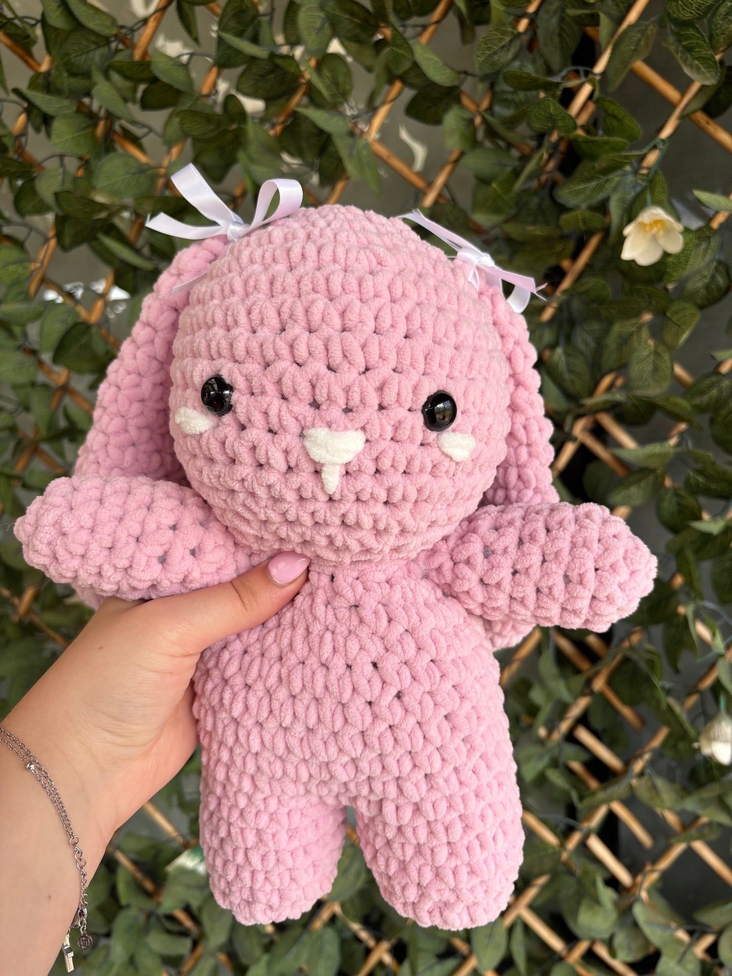 Handmade Crochet Bow Bunnies