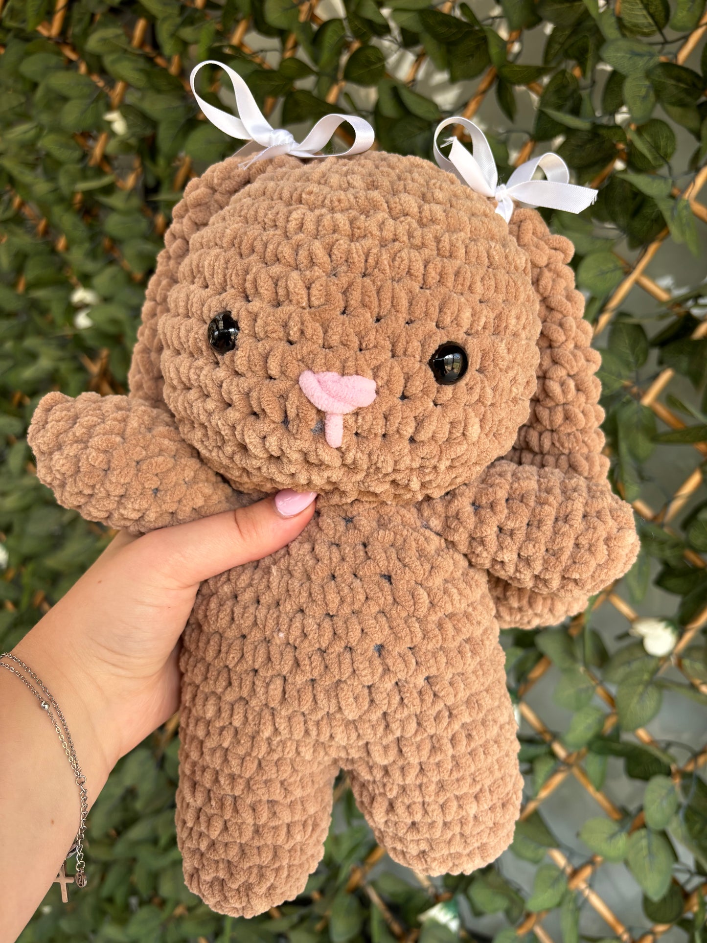 Handmade Crochet Bow Bunnies