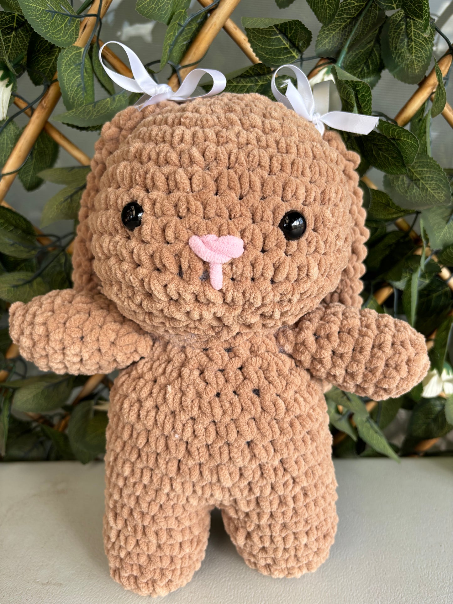 Handmade Crochet Bow Bunnies