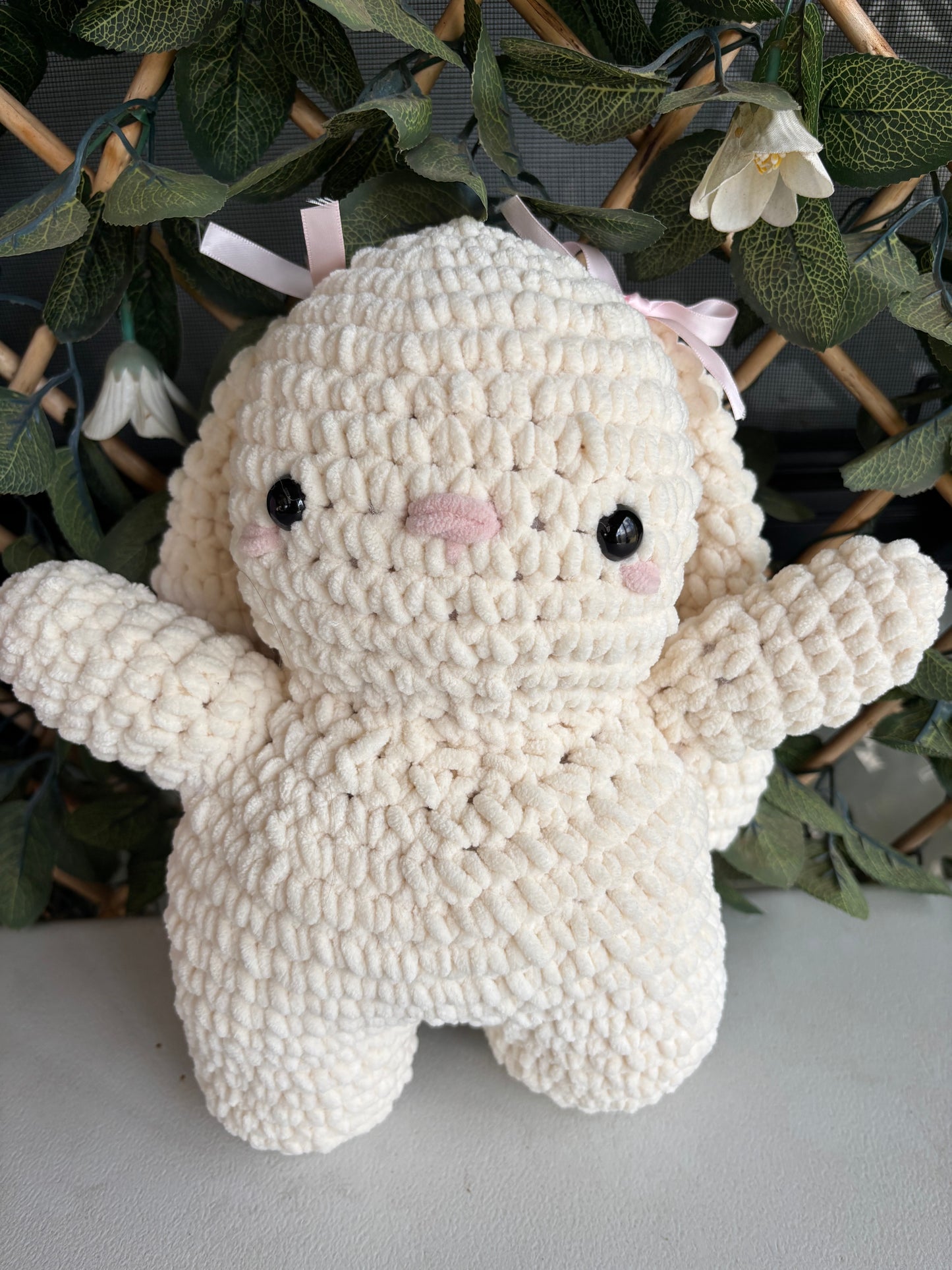 Handmade Crochet Bow Bunnies