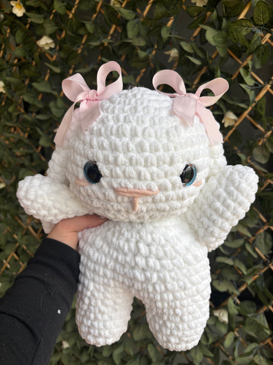 Jumbo Crochet Bow Bunny